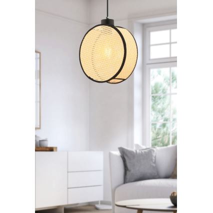 Viseča svetilka DRUM na kablu 1xE27/60W/230V bežna/črna