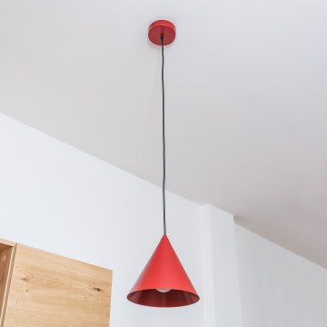 Viseča svetilka ETNA 1xE27/15W/230V, premer 18,5 cm, rdeča