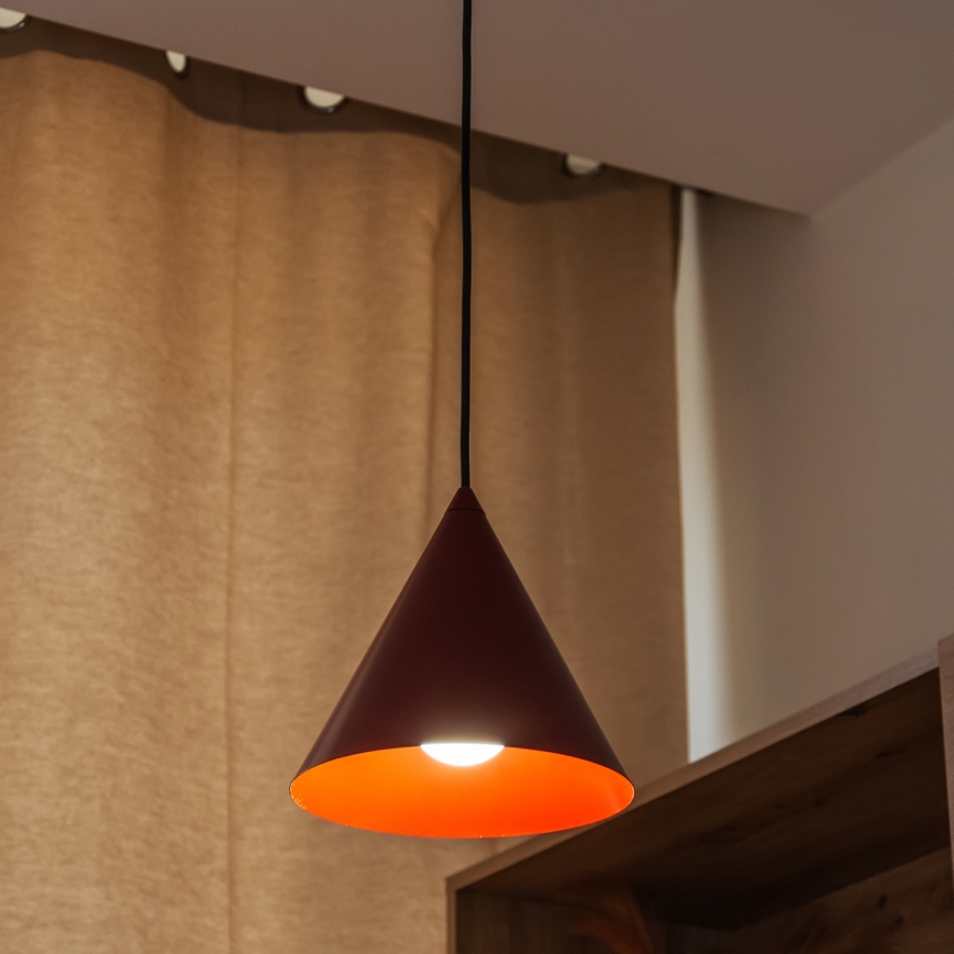 Viseča svetilka ETNA 1xE27/15W/230V, premer 18,5 cm, rdeča