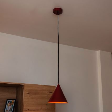 Viseča svetilka ETNA 1xE27/15W/230V, premer 18,5 cm, rdeča