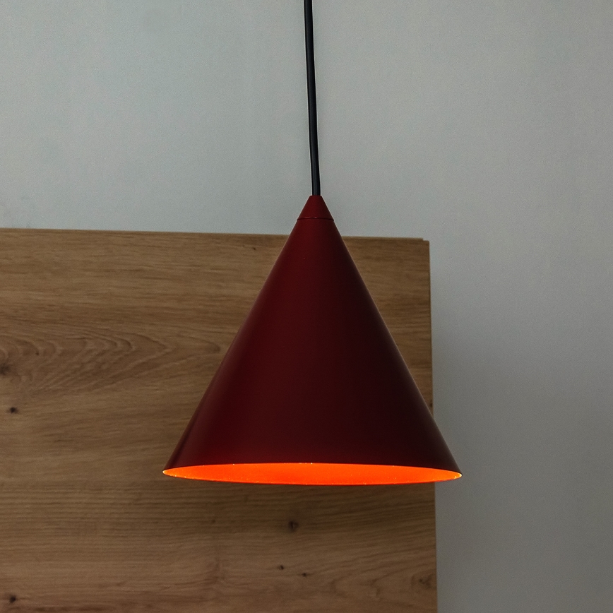 Viseča svetilka ETNA 1xE27/15W/230V, premer 18,5 cm, rdeča