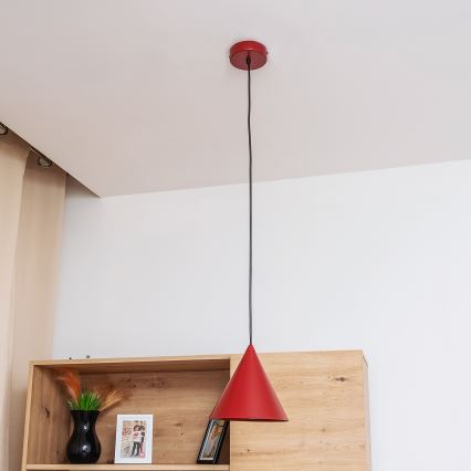 Viseča svetilka ETNA 1xE27/15W/230V, premer 18,5 cm, rdeča