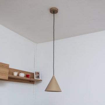 Viseča svetilka ETNA na kablu 1xE27/15W/230V, premer 18,5 cm, bež