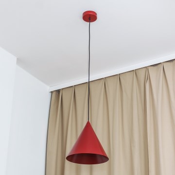 Viseča svetilka ETNA na vrvici 1xE27/15W/230V, premer 25 cm, rdeča