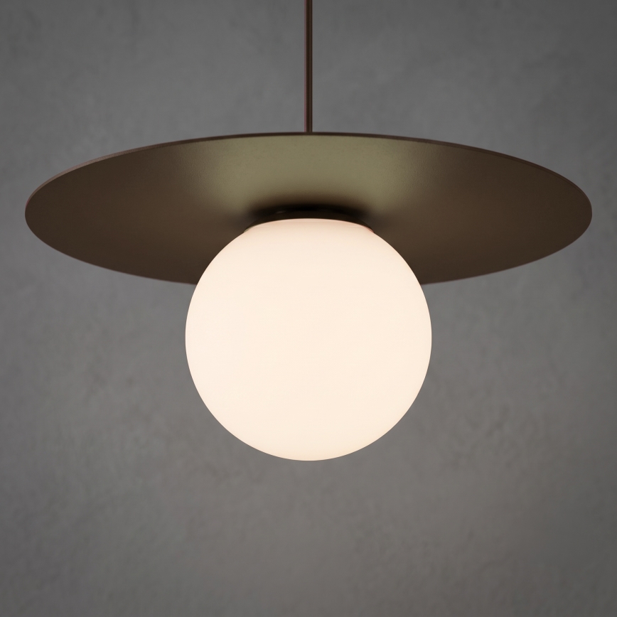 Viseča svetilka FLAT na kablu 1xE27/15W/230V rjava