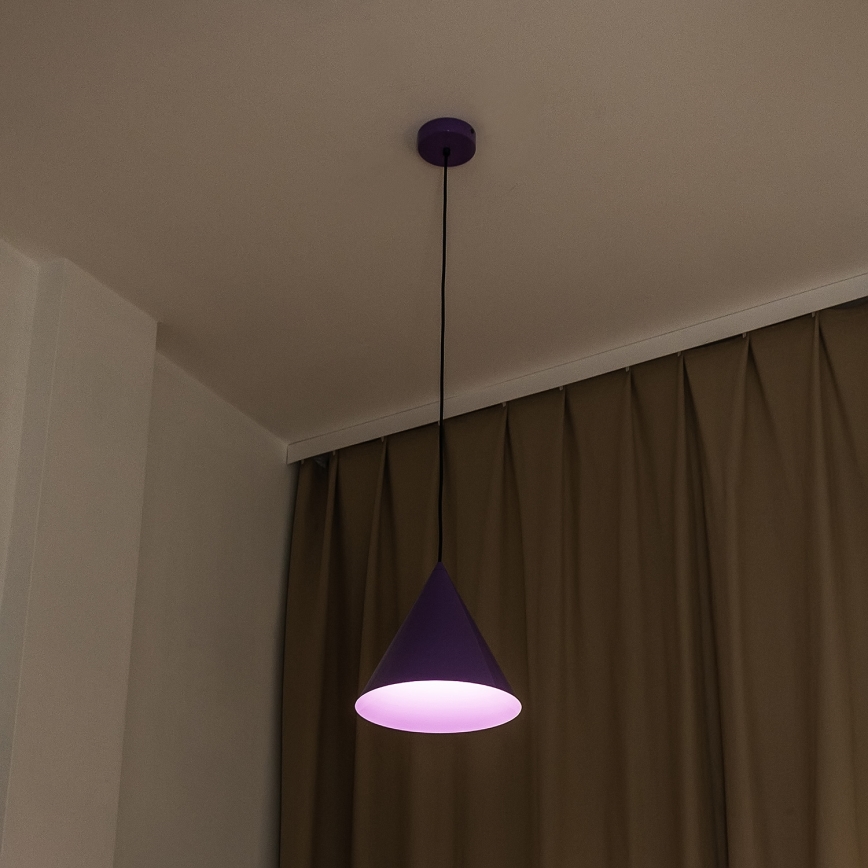 Viseča svetilka na kabelu ETNA 1xE27/15W/230V, premer 25 cm, vijolična