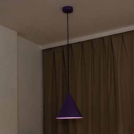 Viseča svetilka na kabelu ETNA 1xE27/15W/230V, premer 25 cm, vijolična