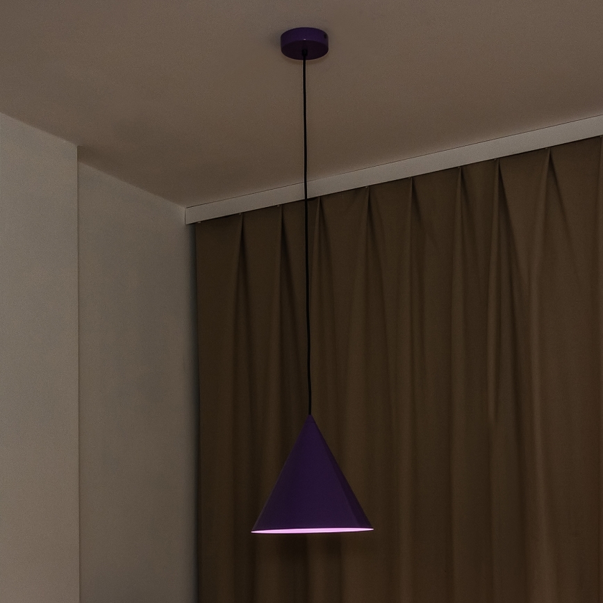 Viseča svetilka na kabelu ETNA 1xE27/15W/230V, premer 25 cm, vijolična