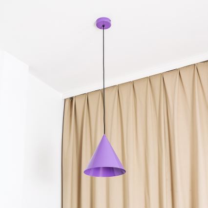 Viseča svetilka na kabelu ETNA 1xE27/15W/230V, premer 25 cm, vijolična