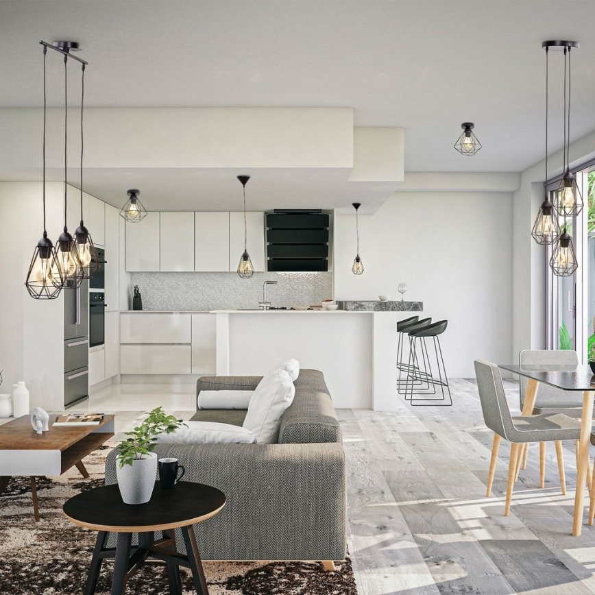 Viseča svetilka na kablu 1xE27/40W/230V, črna