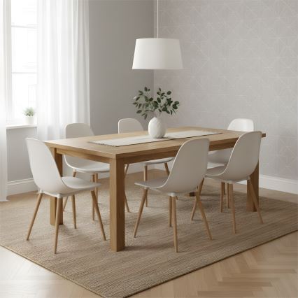 Viseča svetilka na kablu AIDA 1xE27/60W/230V Ø 35 cm hrast/bela