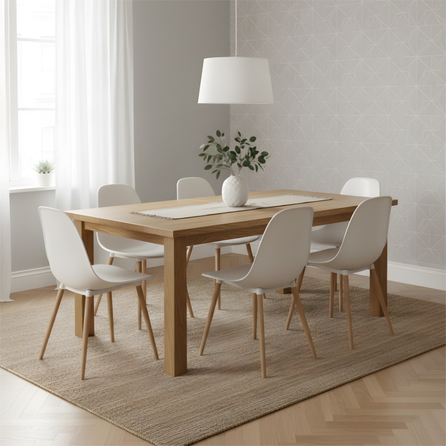 Viseča svetilka na kablu AIDA 1xE27/60W/230V Ø 35 cm hrast/bela