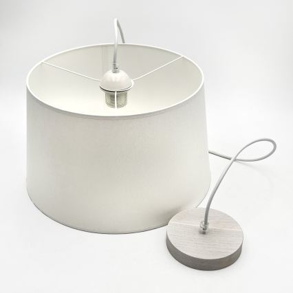 Viseča svetilka na kablu AIDA 1xE27/60W/230V Ø 35 cm hrast/bela