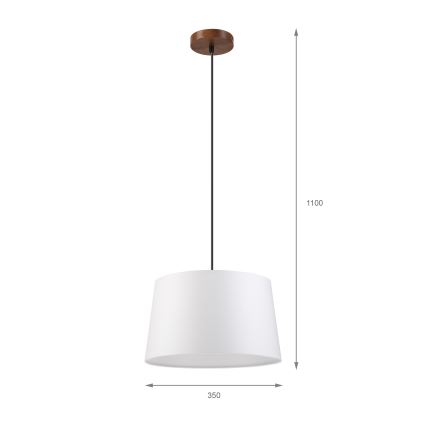 Viseča svetilka na kablu AIDA 1xE27/60W/230V Ø 35 cm hrast/oreh/bela