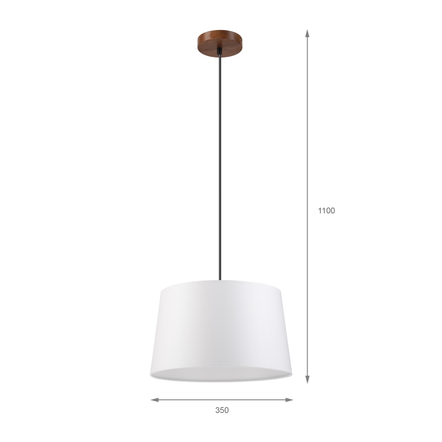 Viseča svetilka na kablu AIDA 1xE27/60W/230V Ø 35 cm hrast/oreh/bela