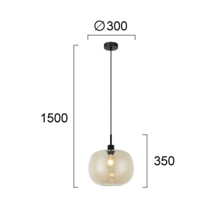 Viseča svetilka na kablu ALAN 1xE27/40W/230V dimno bež/črna