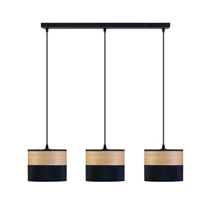 Viseča svetilka na kablu ALBA 3xE27/15W/230V črna/rjava