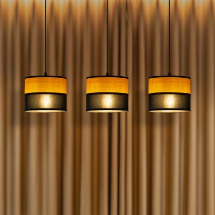 Viseča svetilka na kablu ALBA 3xE27/15W/230V črna/rjava