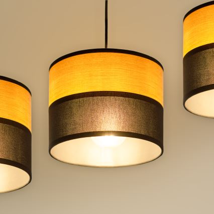 Viseča svetilka na kablu ALBA 3xE27/15W/230V črna/rjava