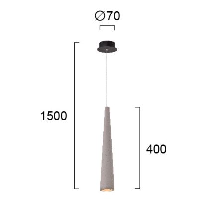 Viseča svetilka na kablu ANISHA 1xGU10/35W/230V siva
