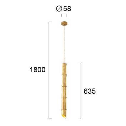 Viseča svetilka na kablu BAMBOO 1xGU10/50W/230V bambus