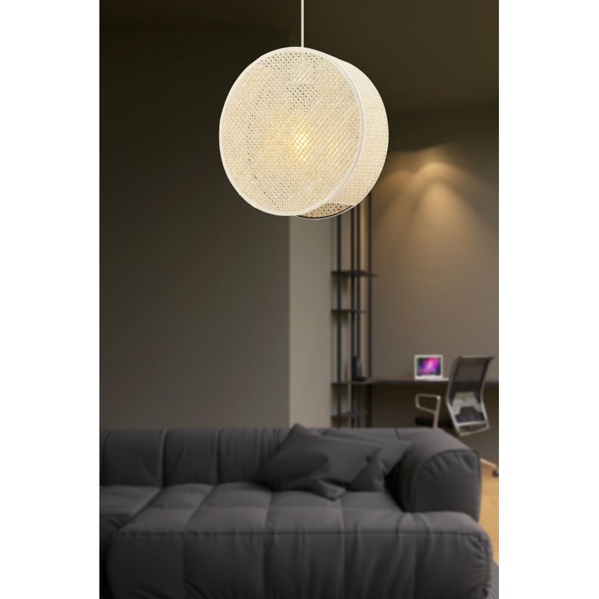 Viseča svetilka na kablu BIG DRUM 1xE27/60W/230V, kremna