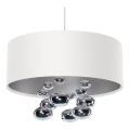 Viseča svetilka na kablu BUBBLE 1xE27/60W/230V Ø 40 cm, bela