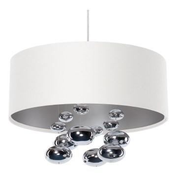 Viseča svetilka na kablu BUBBLE 1xE27/60W/230V Ø 40 cm, bela