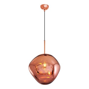 Viseča svetilka na kablu CRUMPLED 1xE27/24W/230V Ø 36 cm bakrena