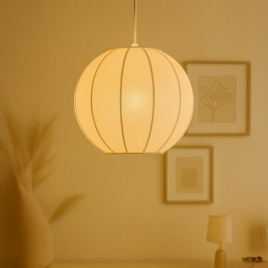 Viseča svetilka na kablu DANA 1xE27/15W/230V premer 25 cm bela