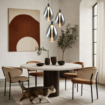 Viseča svetilka na kablu DENSO 1xG9/5W/230V Ø 20 cm črni krom