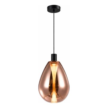 Viseča svetilka na kablu DENSO 1xGU10/10W/230V, premer 30 cm, bakrena/črna