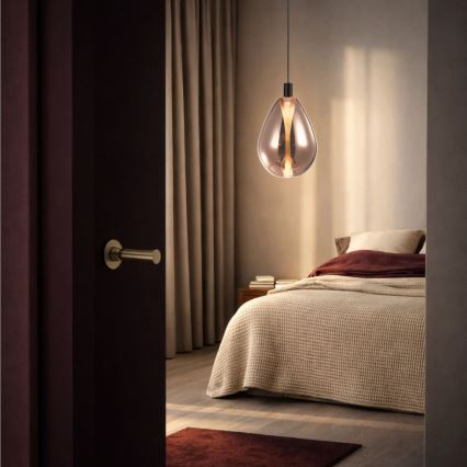 Viseča svetilka na kablu DENSO 1xGU10/10W/230V, premer 30 cm, bakrena/črna