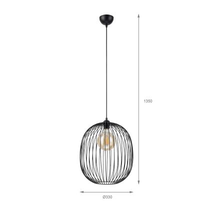 Viseča svetilka na kablu DESTELLO 1xE27/15W/230V premer 32 cm črna