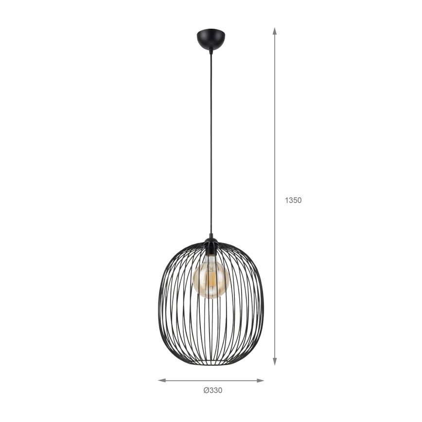 Viseča svetilka na kablu DESTELLO 1xE27/15W/230V premer 32 cm črna