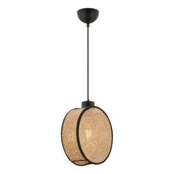Viseča svetilka na kablu DRUM 1xE27/60W/230V rjava/črna