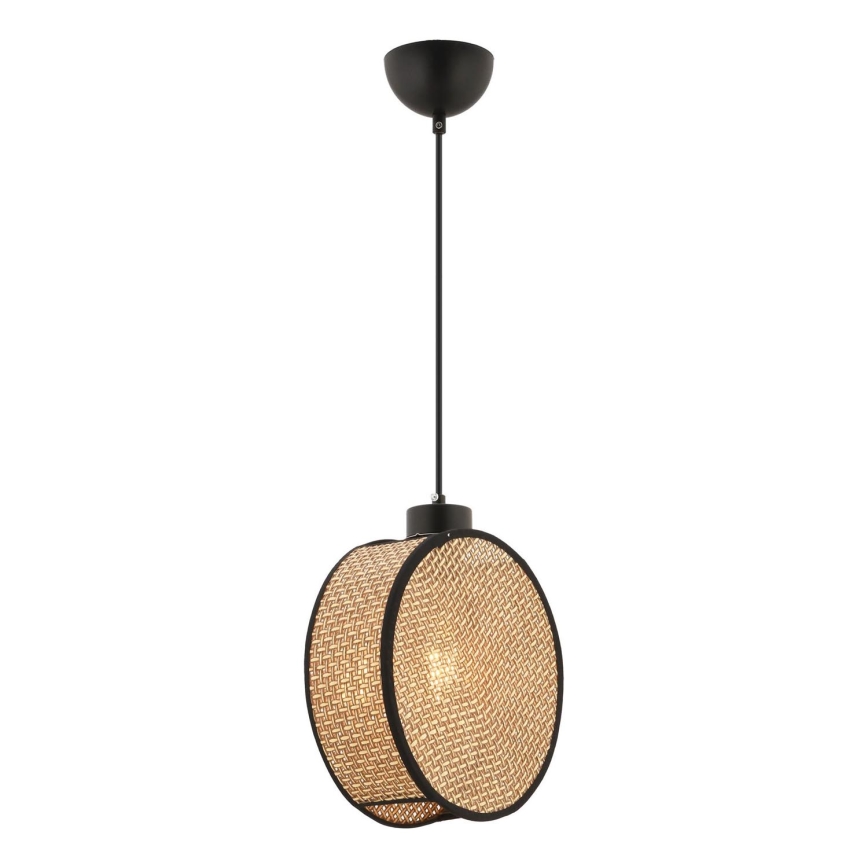 Viseča svetilka na kablu DRUM 1xE27/60W/230V rjava/črna