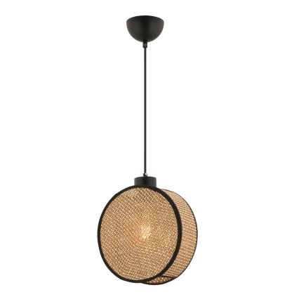 Viseča svetilka na kablu DRUM 1xE27/60W/230V rjava/črna