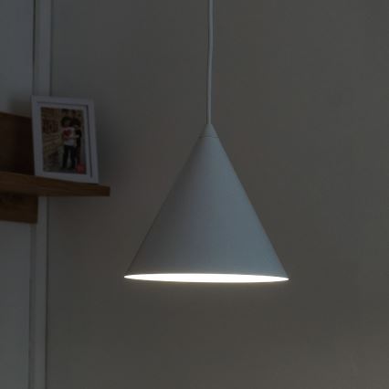Viseča svetilka na kablu ETNA 1xE27/15W/230V premer 18,5 cm bela