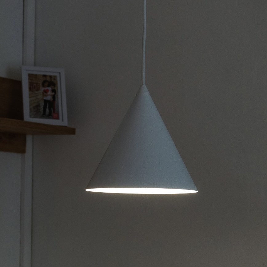 Viseča svetilka na kablu ETNA 1xE27/15W/230V premer 18,5 cm bela