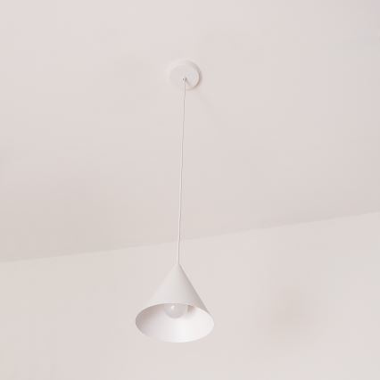 Viseča svetilka na kablu ETNA 1xE27/15W/230V premer 18,5 cm bela