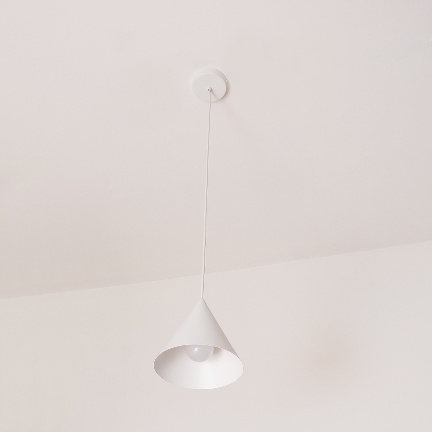Viseča svetilka na kablu ETNA 1xE27/15W/230V premer 18,5 cm bela