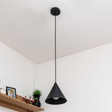 Viseča svetilka na kablu ETNA 1xE27/15W/230V, premer 18,5 cm, črna