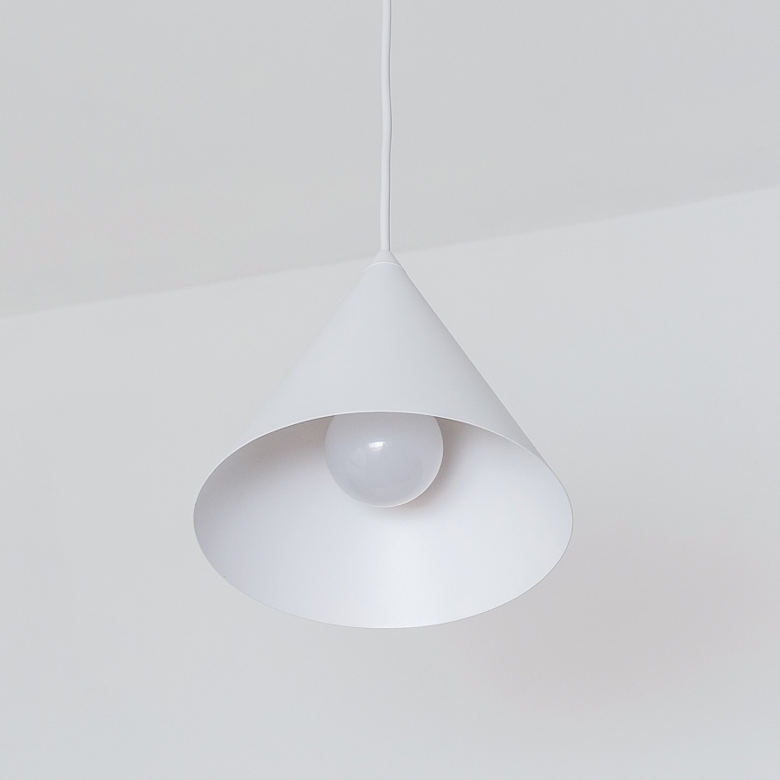 Viseča svetilka na kablu ETNA II 1xE27/15W/230V premer 18,5 cm bela