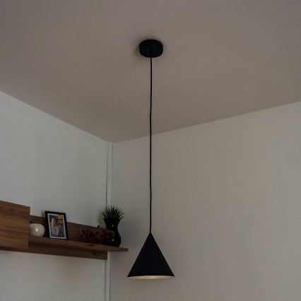 Viseča svetilka na kablu ETNA II 1xE27/15W/230V, premer 18,5 cm, črna
