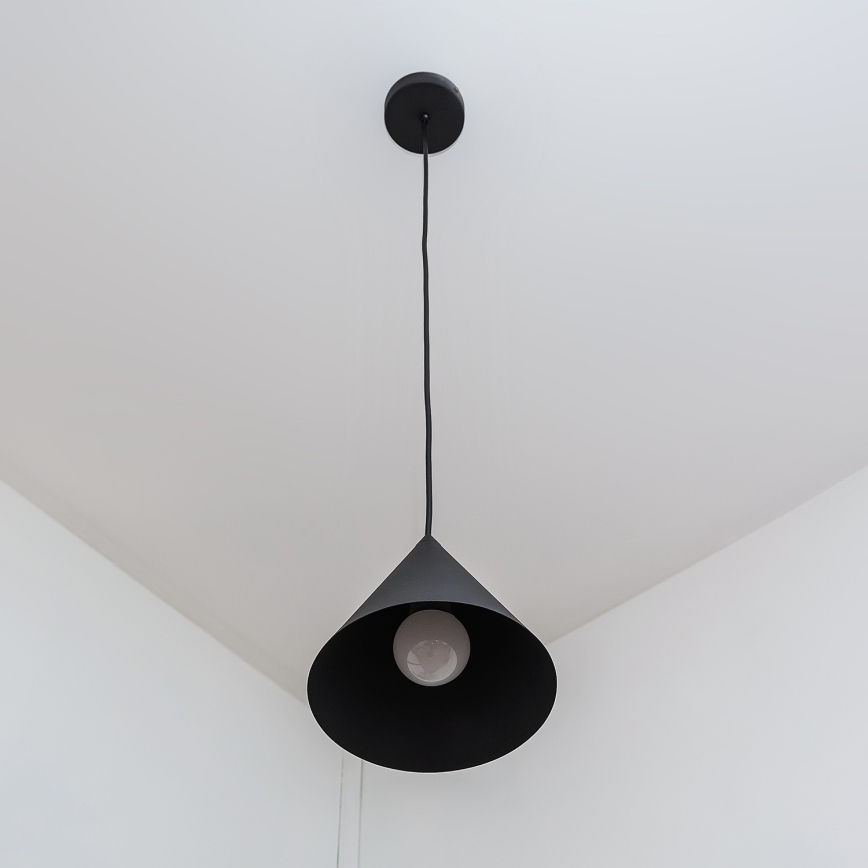 Viseča svetilka na kablu ETNA II 1xE27/15W/230V, premer 18,5 cm, črna
