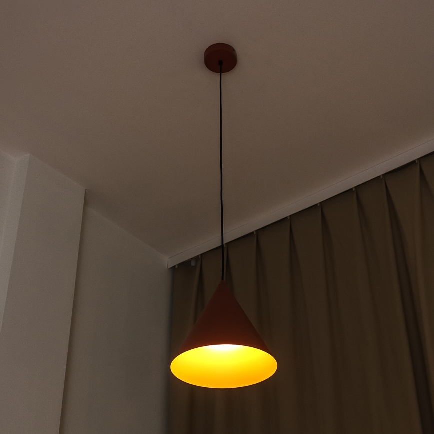 Viseča svetilka na kablu ETNA II 1xE27/15W/230V, premer 25 cm, oranžna