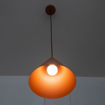Viseča svetilka na kablu ETNA II 1xE27/15W/230V, premer 25 cm, oranžna
