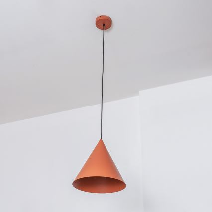 Viseča svetilka na kablu ETNA II 1xE27/15W/230V, premer 25 cm, oranžna