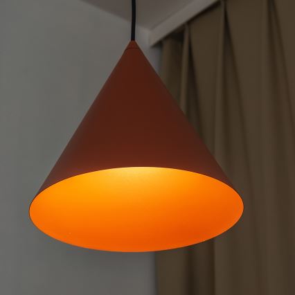 Viseča svetilka na kablu ETNA II 1xE27/15W/230V, premer 25 cm, oranžna